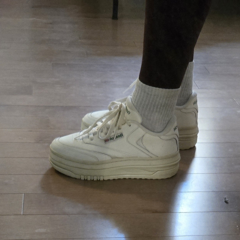 Reebok White Platform Low-Top Sneakers